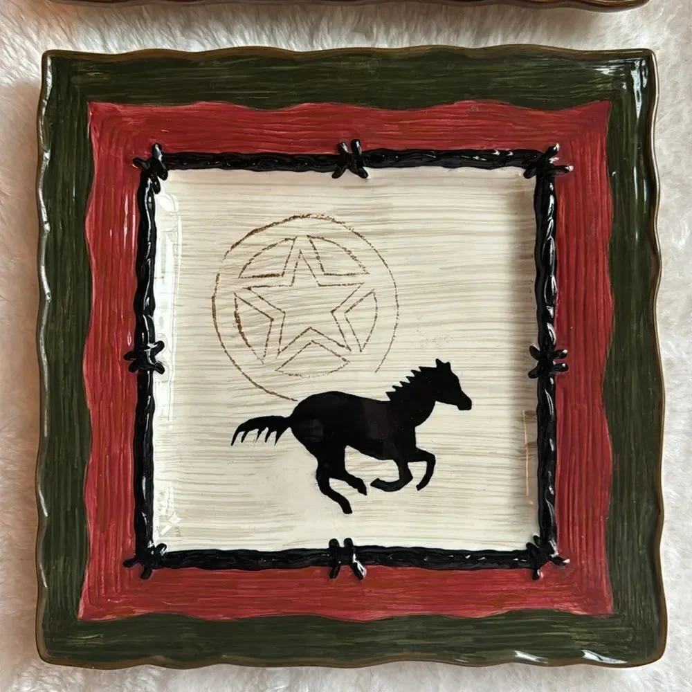 Sonoma Happy Trails 8” Square Set of 2 Salad Plates